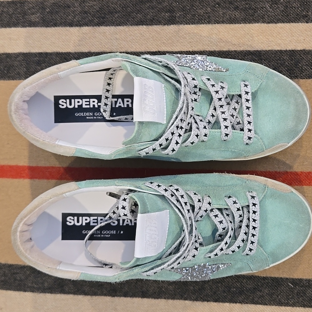 Golden Goose Super-Star With Glitter Star Sz 41 Made In Italy - Picture 2 of 16